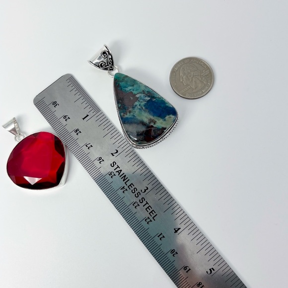 Jewelry Lot Quantum Quattro Garnet Quartz Pendants Chain New - Picture 11 of 14